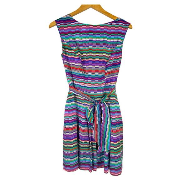 Shoshanna Alana silk mini dress multicolor short sleeve geometric abstract print - Picture 3 of 11